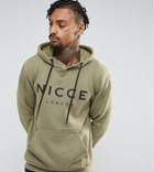 Nicce London Hoodie In Green With Large Logo Exclusive To Asos - Green