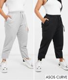 Asos Design Curve Basic Sweatpants With Drawstring 2-pack-black