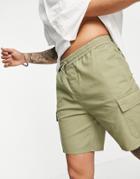 Asos Design Cargo Shorts In Light Green