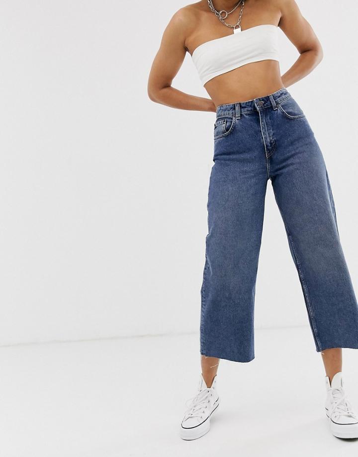 Cheap Monday Ally Cropped Wide Leg Jeans - Blue