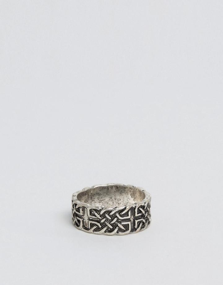 Asos Ring In Silver With Celtic Design - Silver