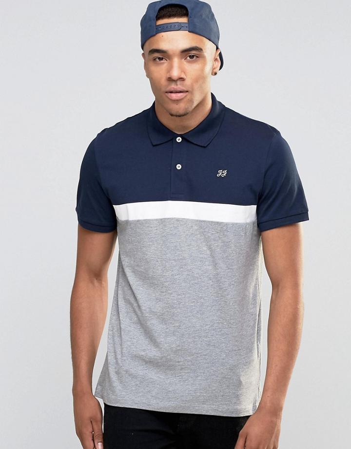 Jack & Jones Color Block Polo - Navy