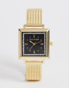 Steve Madden Womens Square Dial Mesh Watch In Gold - Gold