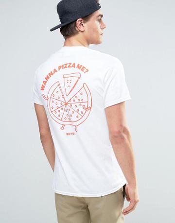 Ok-yo Pizza Back Print T-shirt - White