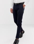 Esprit Slim Fit Smart Pants In Navy - Navy