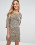 Vero Moda Leopard Shift Dress - Multi