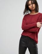 B.young Paneled Sweater - Red