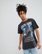 Sixth June Oversized T-shirt In Black With Eagle Print - Black