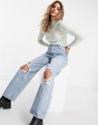 Missguided Co-ord Cable Knit Top In Sage-green