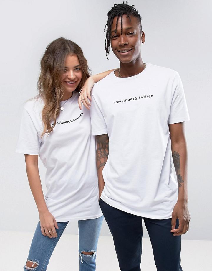 Asos Individuals Unified Longline Unisex T-shirt - White