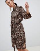 In Wear Subira Leopard Print Shirt Dress - Brown