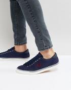 Fred Perry Underspin Canvas Sneakers In Blue - Blue