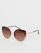 Ted Baker Round Sunglasses In Black - Black