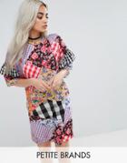 Jaded London Petite Oversized Mix And Match Print Tshirt Dress - Multi