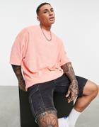 Asos Design Oversized T-shirt In Orange Towelling