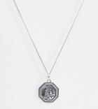 Asos Design Sterling Silver Religious Style Pendant Necklace In Burnished Silver - Silver