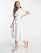 Influence Midi Tea Dress With Open Back In White
