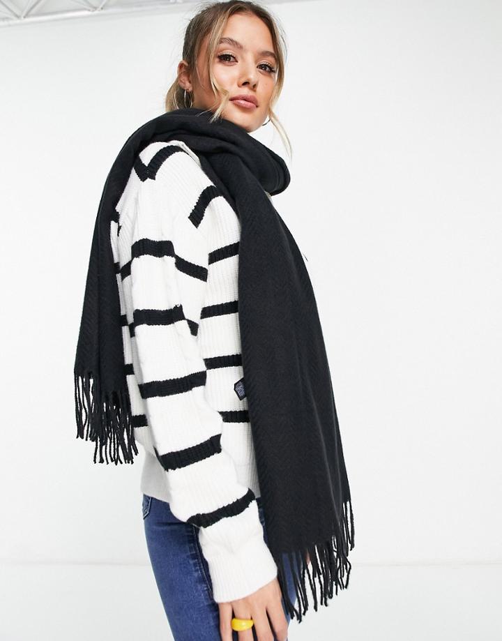 Pieces Tassel Scarf In Black