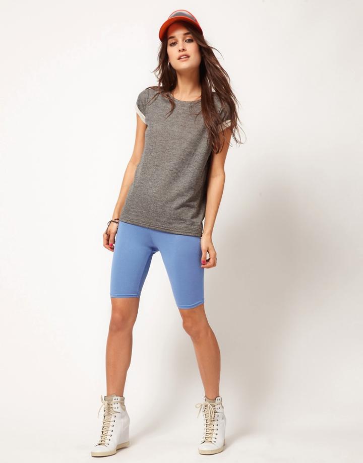 Asos Basic Legging Shorts-blue