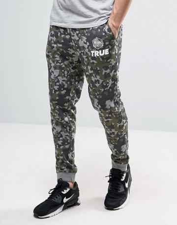 Yourturn Skinny Joggers In Camo - Green
