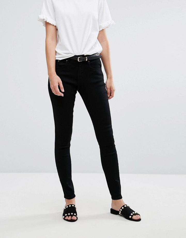 Lost Ink Mid Rise Skinny Jean - Black
