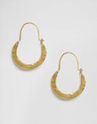 Made Crescent Hoop Earrings - Gold