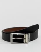 Ben Sherman Reversible Belt With Gunmetal Buckle - Black