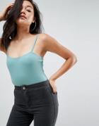 Asos Cami Body With Square Neck - Blue
