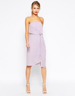 Asostwist Soft Bandeau Midi Dress - Lilac