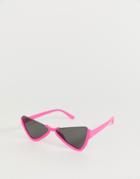 Asos Design Half Frame Plastic Butterfly Sunglasses - Pink