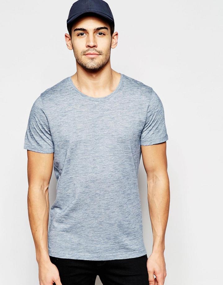 Selected Homme Crew Neck Melanage T-shirt - Blue