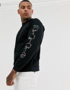 Bolongaro Trevor Skull Arm Embroidery Sweatshirt - Black