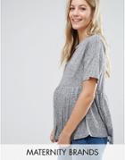 New Look Maternity Peplum Jersey Top - Gray