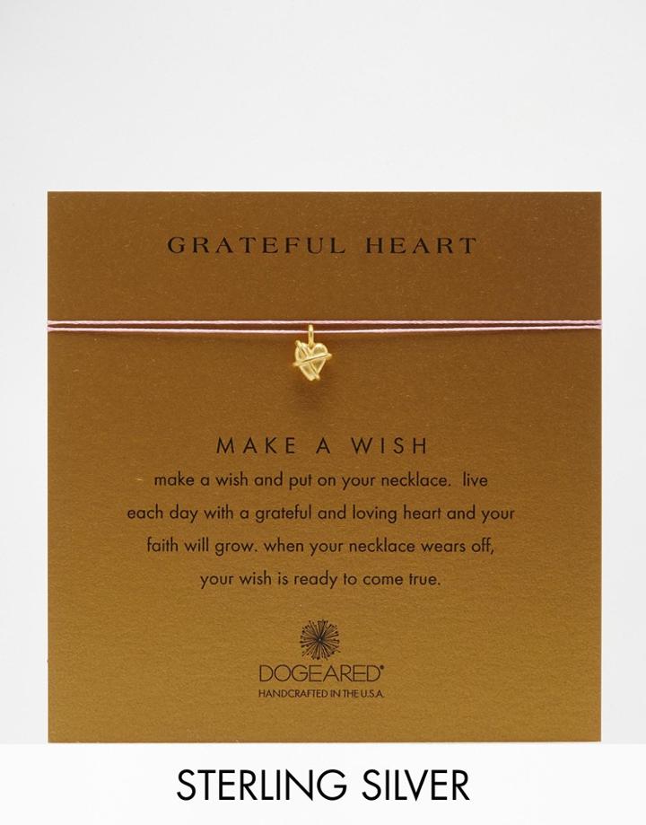 Dogeared Grateful Heart Gold Plated Wish Necklace