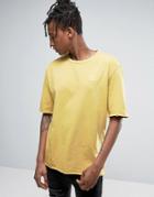 Puma Distressed Oversized T-shirt In Yellow Exclusive To Asos 57530702 - Stone