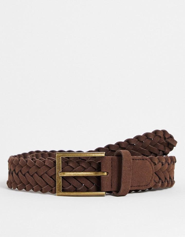 Svnx Braided Pu Belt In Brown