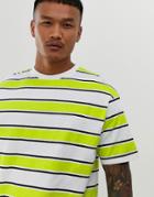 Another Influence Boxy Lime Stripe T-shirt-yellow