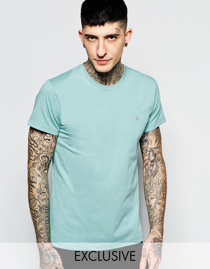 Farah T-shirt With F Logo Slim Fit Exclusive - Mint Leaf