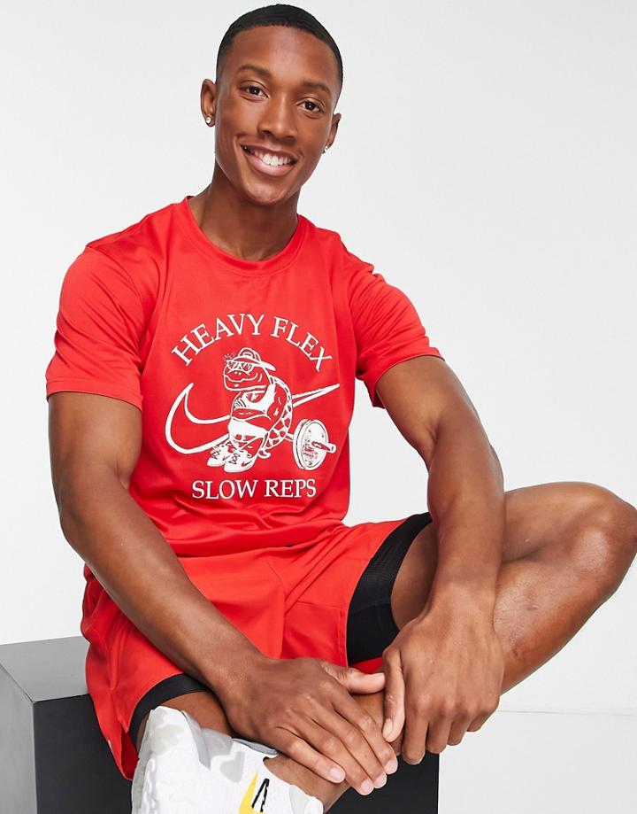 Nike Training Dri-fit Legend Humour Graphic T-shirt In Red
