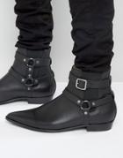 Religion Belter Leather Boots - Black
