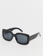 Selected Femme Square Lens Chunky Sunglasses - Black