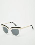 Asos Highbrow Square Cat Eye Sunglasses With Built Up Higbrow - Black