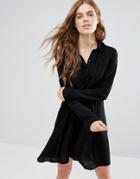 Noisy May Debby Asymetric Shirt Dress - Black