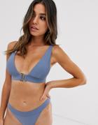 Ted Baker Shonar Lattice Detail Bikini Top - Blue