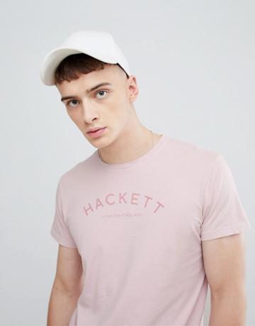 Hackett Mr. Classic Logo T-shirt In Pink - Pink