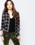 Blank Nyc Plaid Flannel Shirt With Tail - Bipolar Texter