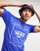 Vans Classic Print Box Back Print T-shirt In Blue-white