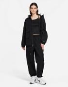 Nike Icon Clash High Rise Canvas Pants With Drawstring Cuffs In Black