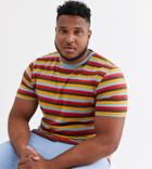 Only & Sons Vintage Multi Stripe T-shirt In Red