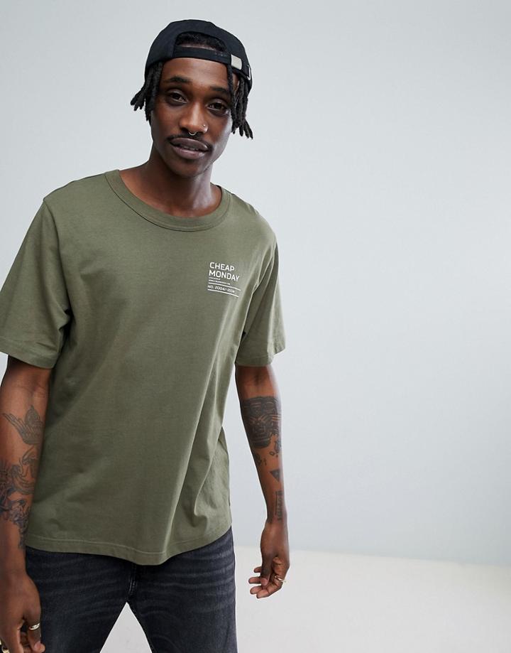 Cheap Monday Focus Text T-shirt - Green